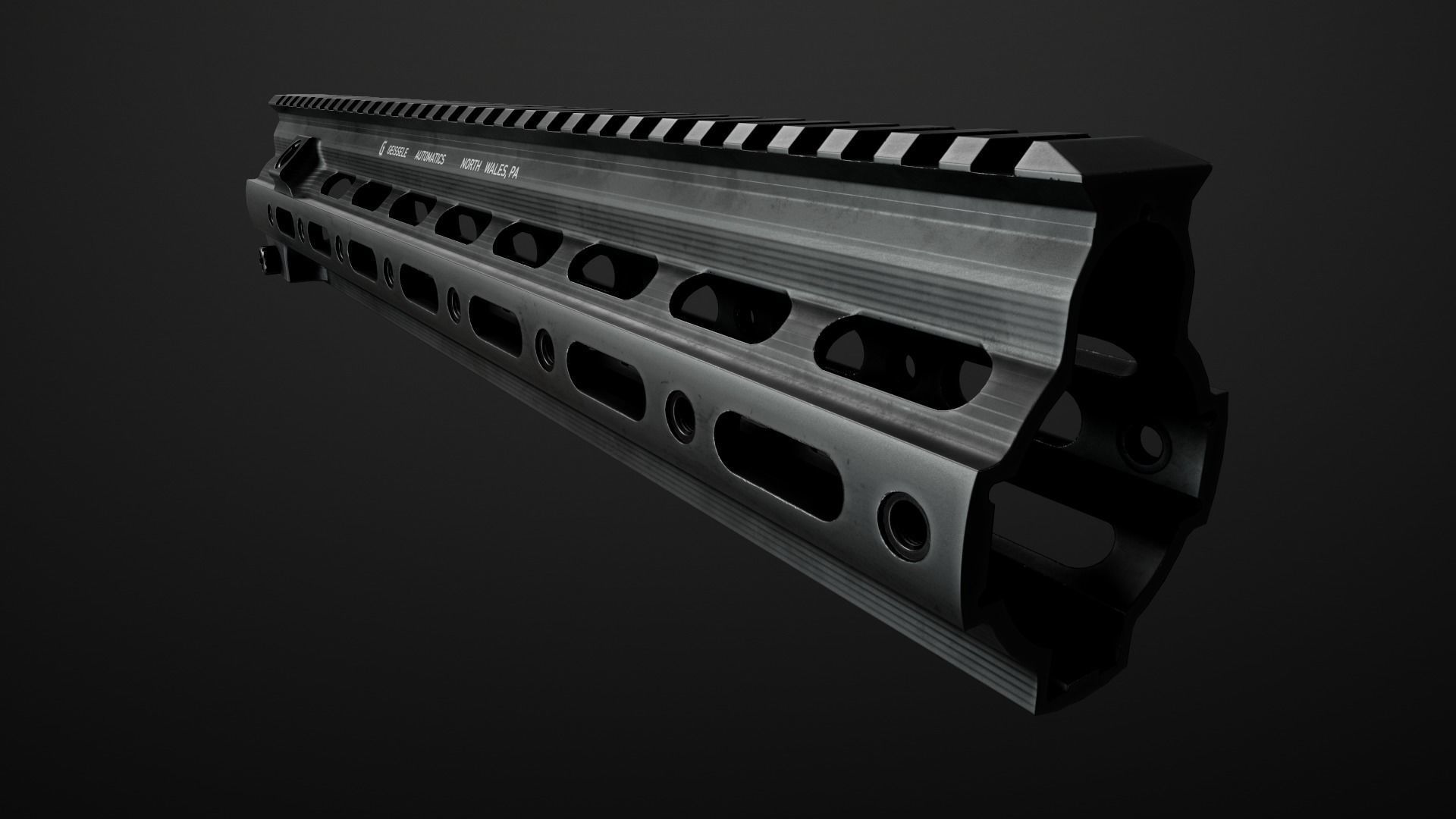 Geissele Super Modular Rail HK416 Handguard Low-poly 3D model_15