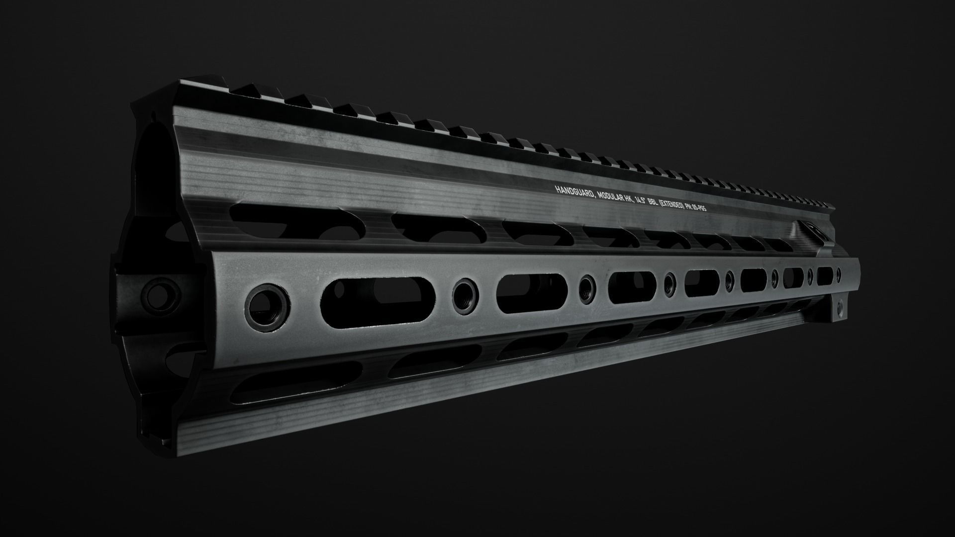 Geissele Super Modular Rail HK416 Handguard Low-poly 3D model_27