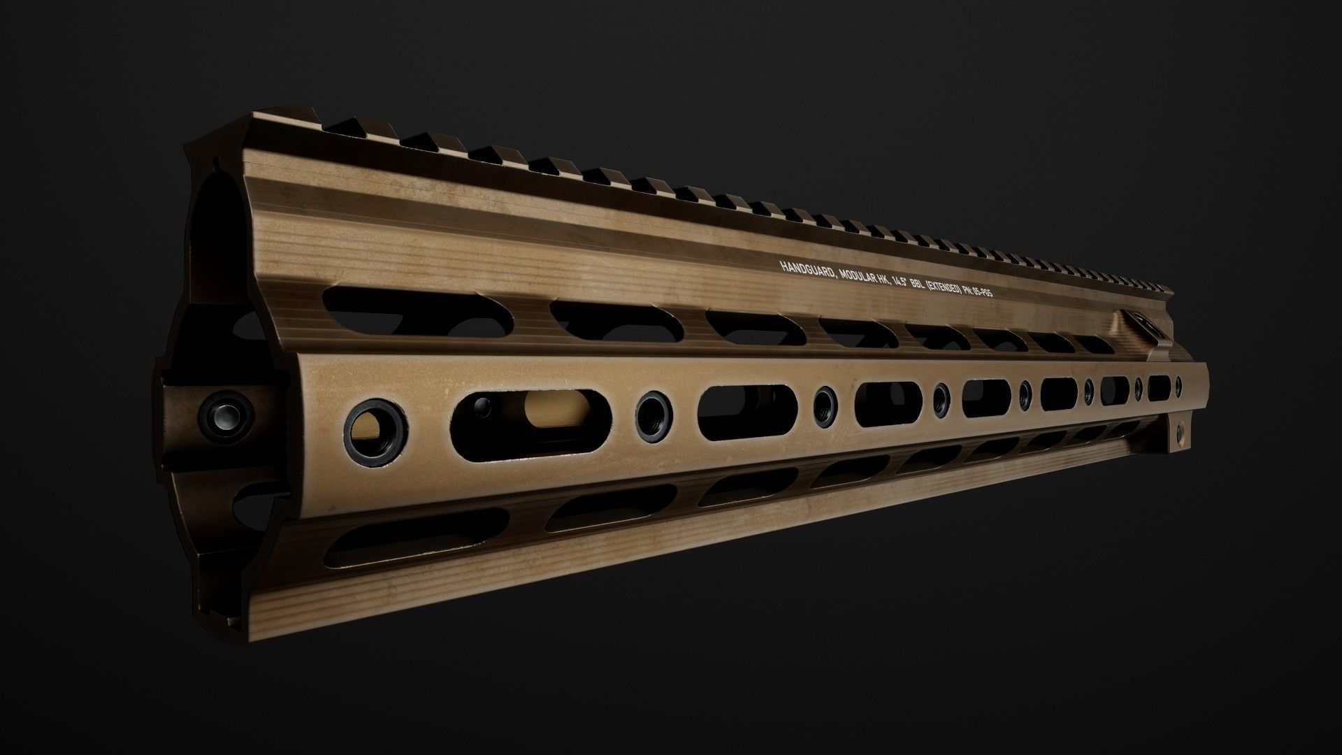 Geissele Super Modular Rail HK416 Handguard Low-poly 3D model_30