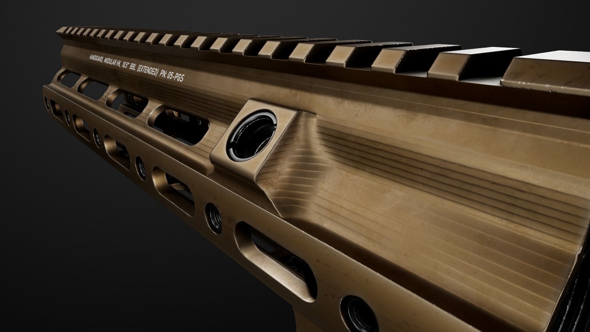 Geissele Super Modular Rail HK416 Handguard Low-poly 3D model_50