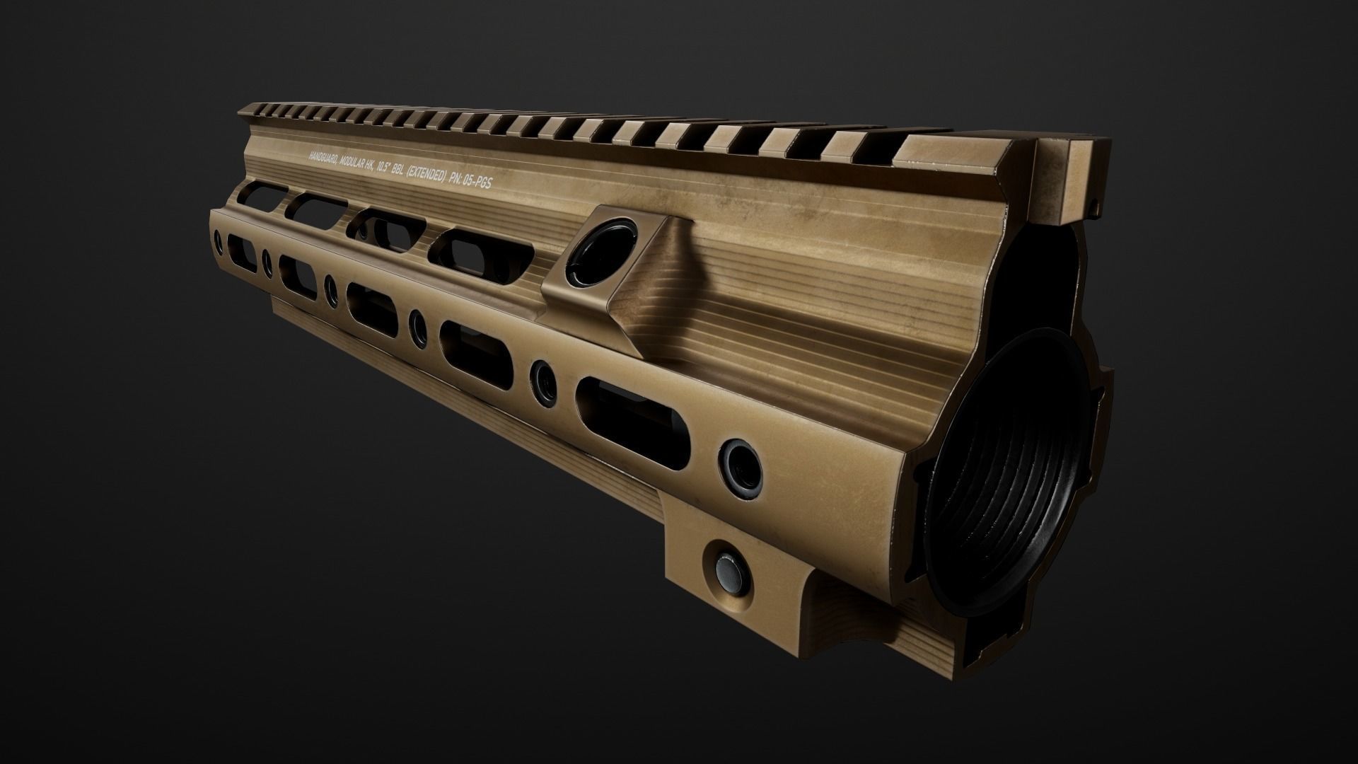 Geissele Super Modular Rail HK416 Handguard Low-poly 3D model_36