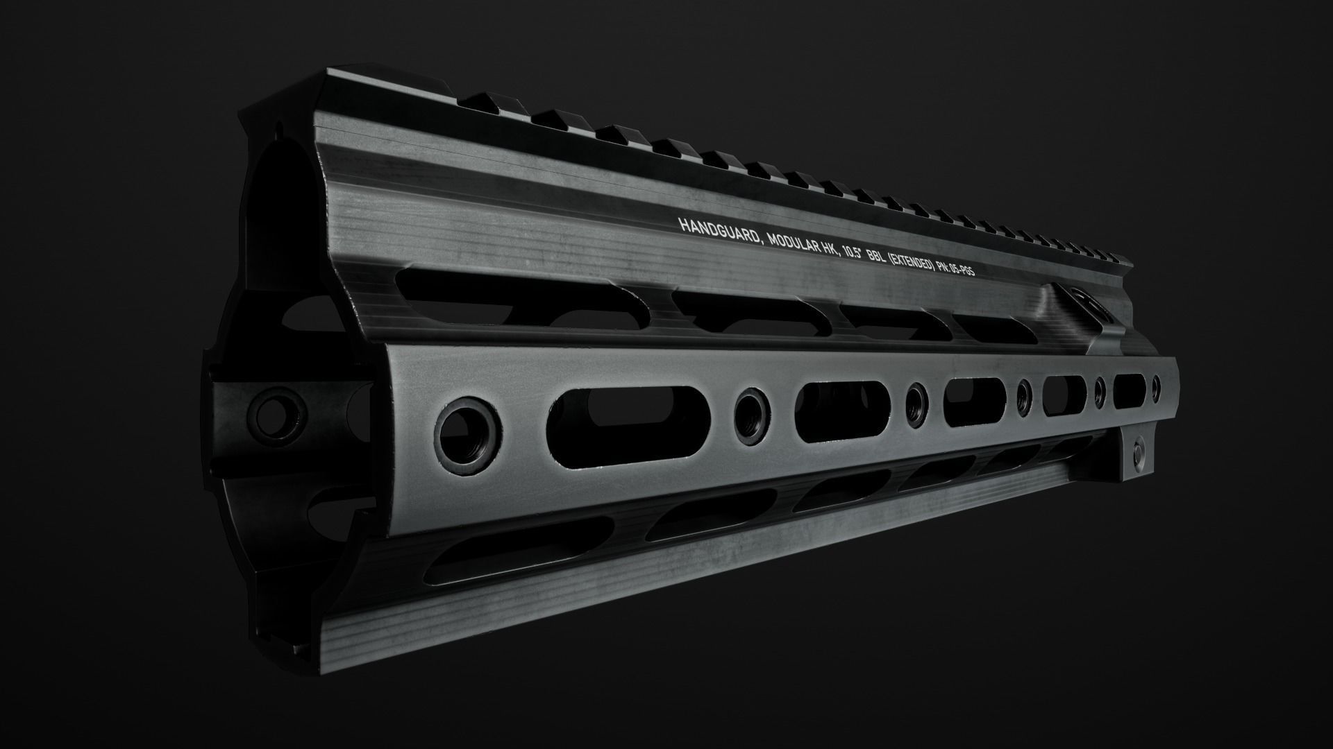 Geissele Super Modular Rail HK416 Handguard Low-poly 3D model_23