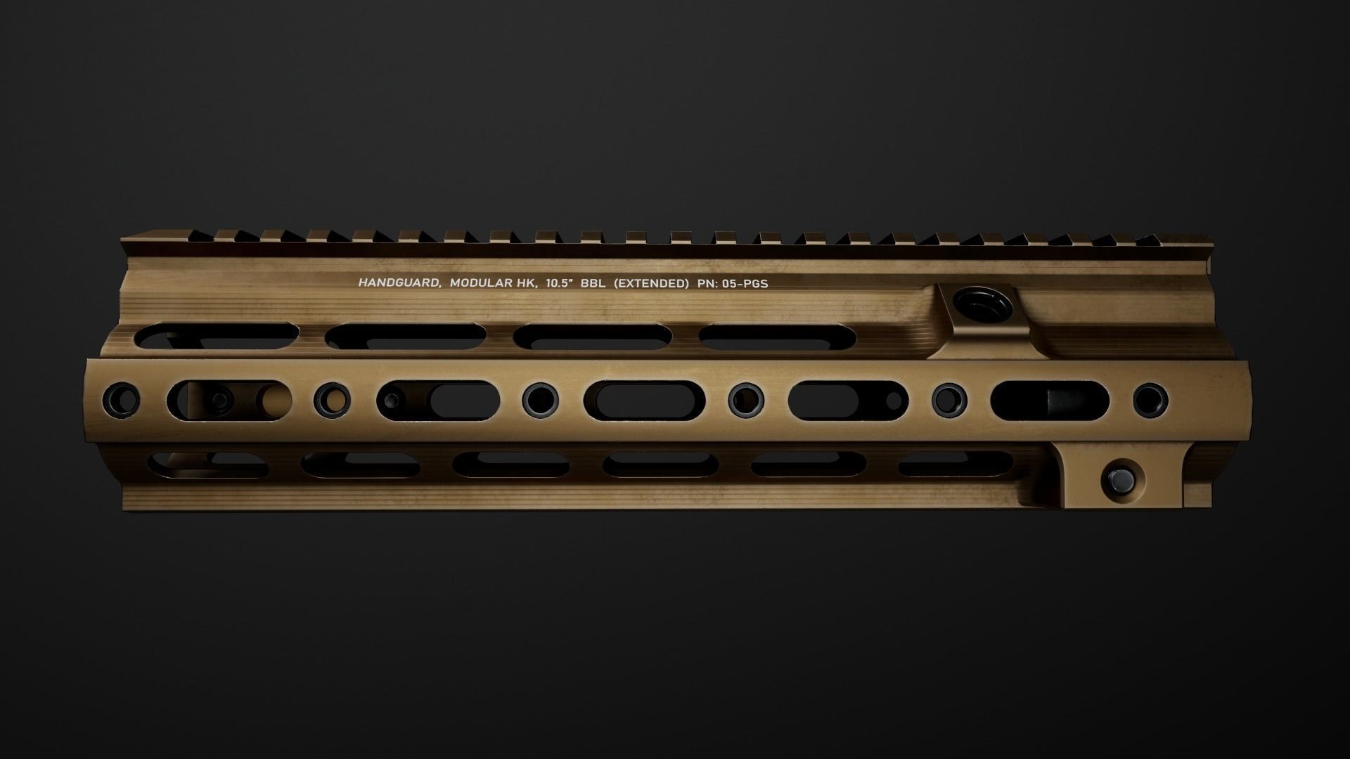 Geissele Super Modular Rail HK416 Handguard Low-poly 3D model_32