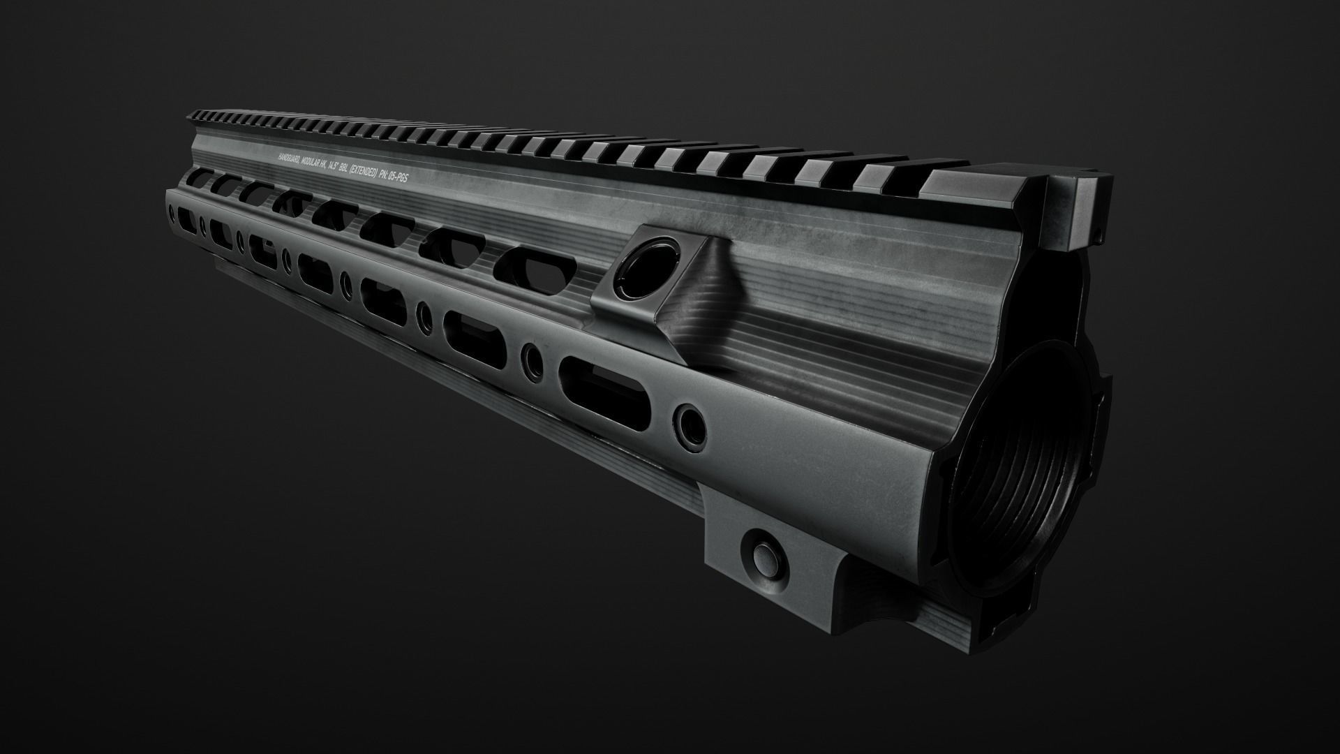 Geissele Super Modular Rail HK416 Handguard Low-poly 3D model_37