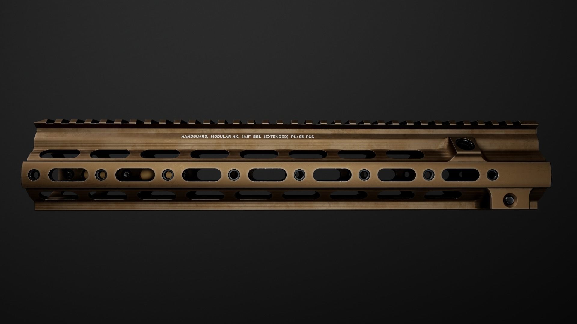 Geissele Super Modular Rail HK416 Handguard Low-poly 3D model_34