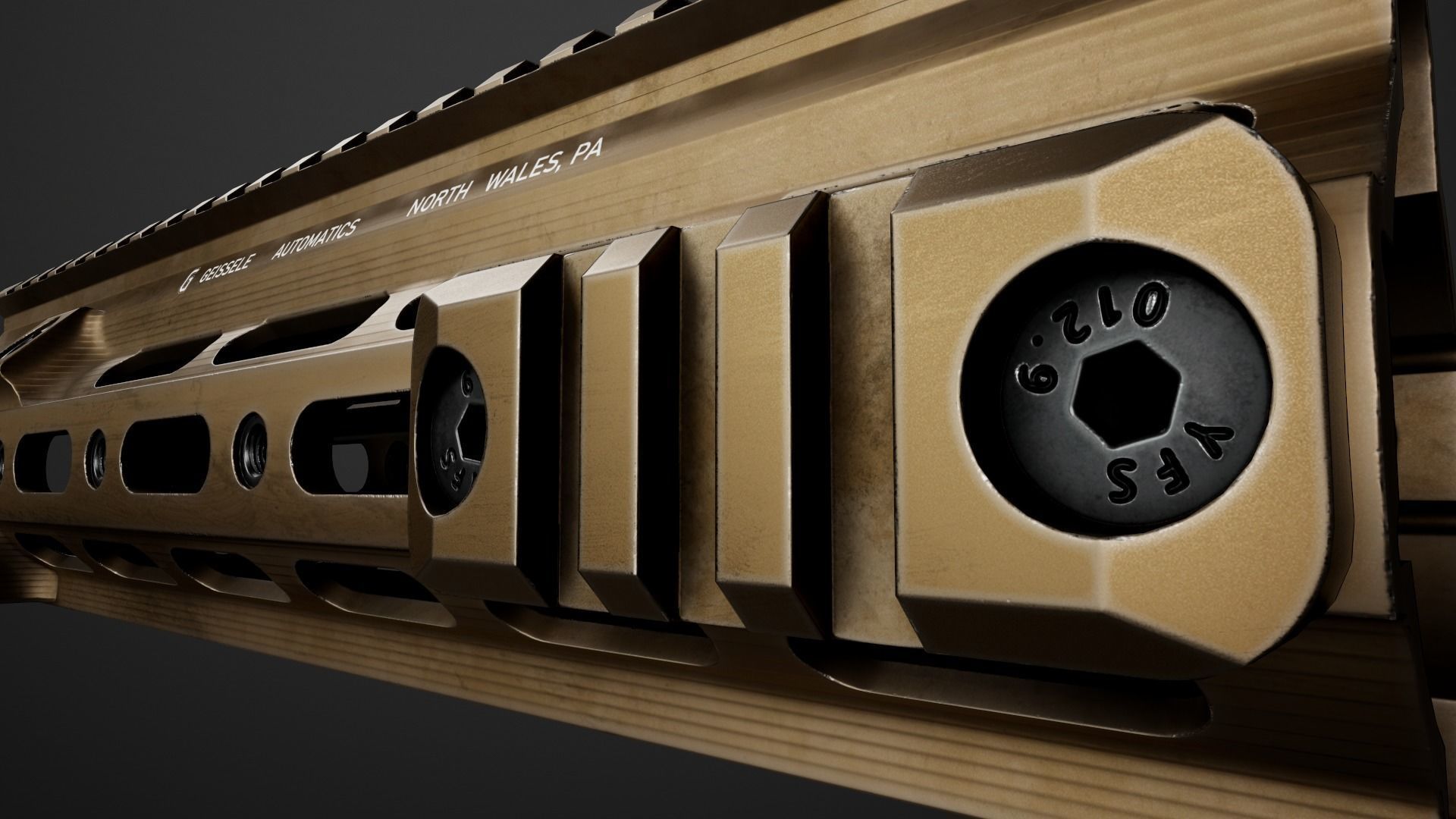 Geissele Super Modular Rail HK416 Handguard Low-poly 3D model_48