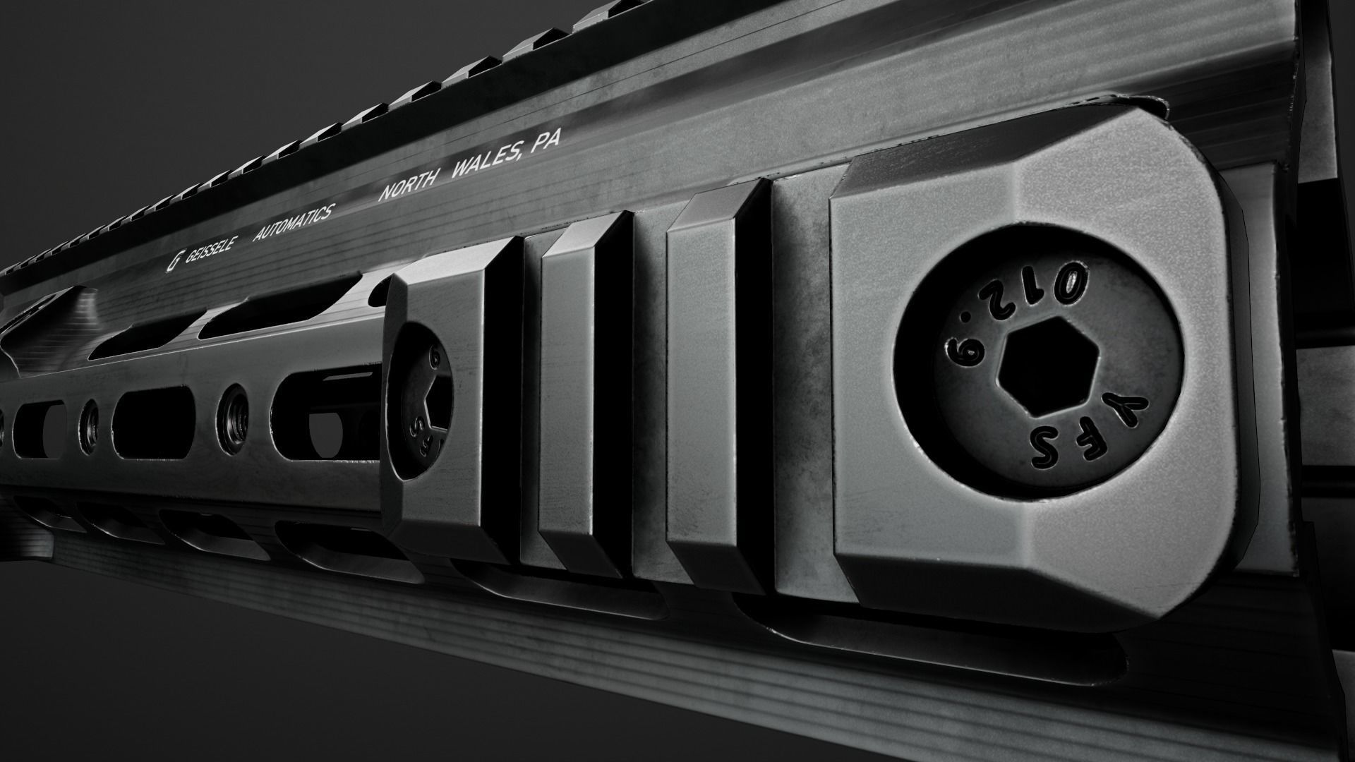 Geissele Super Modular Rail HK416 Handguard Low-poly 3D model_47