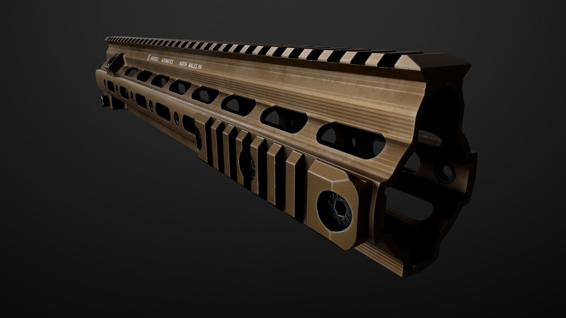 Geissele Super Modular Rail HK416 Handguard Low-poly 3D model_18