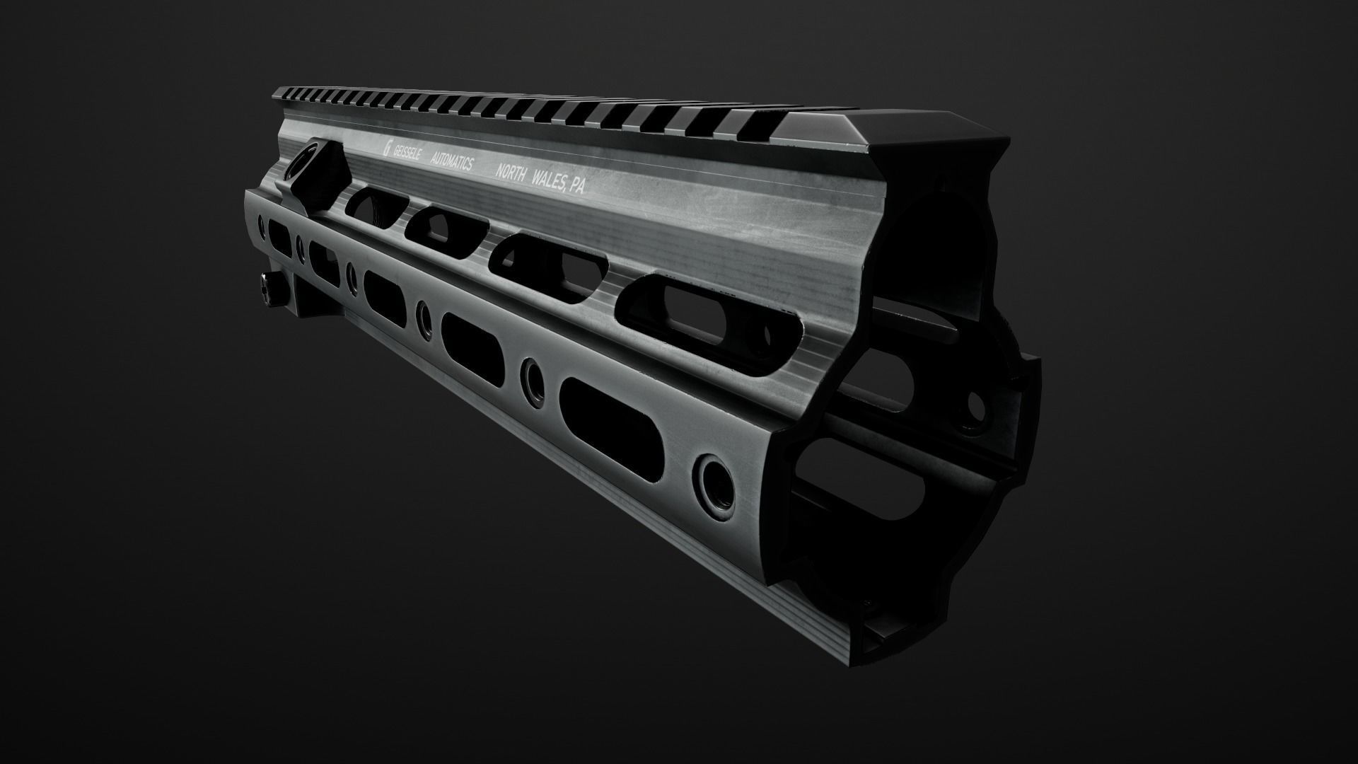 Geissele Super Modular Rail HK416 Handguard Low-poly 3D model_11