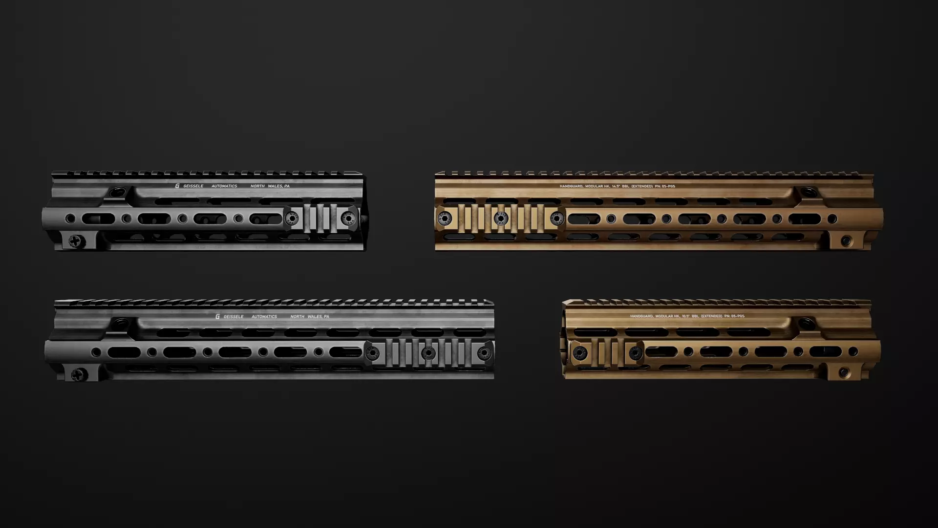 Geissele Super Modular Rail HK416 Handguard Low-poly 3D model_0