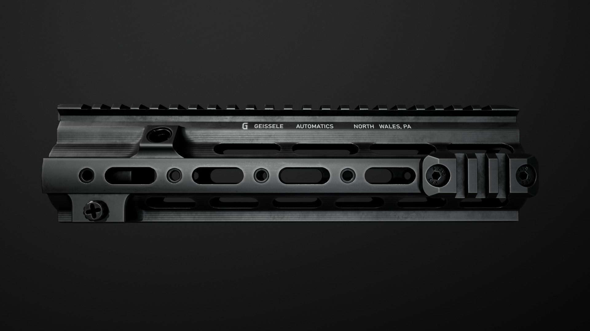 Geissele Super Modular Rail HK416 Handguard Low-poly 3D model_4