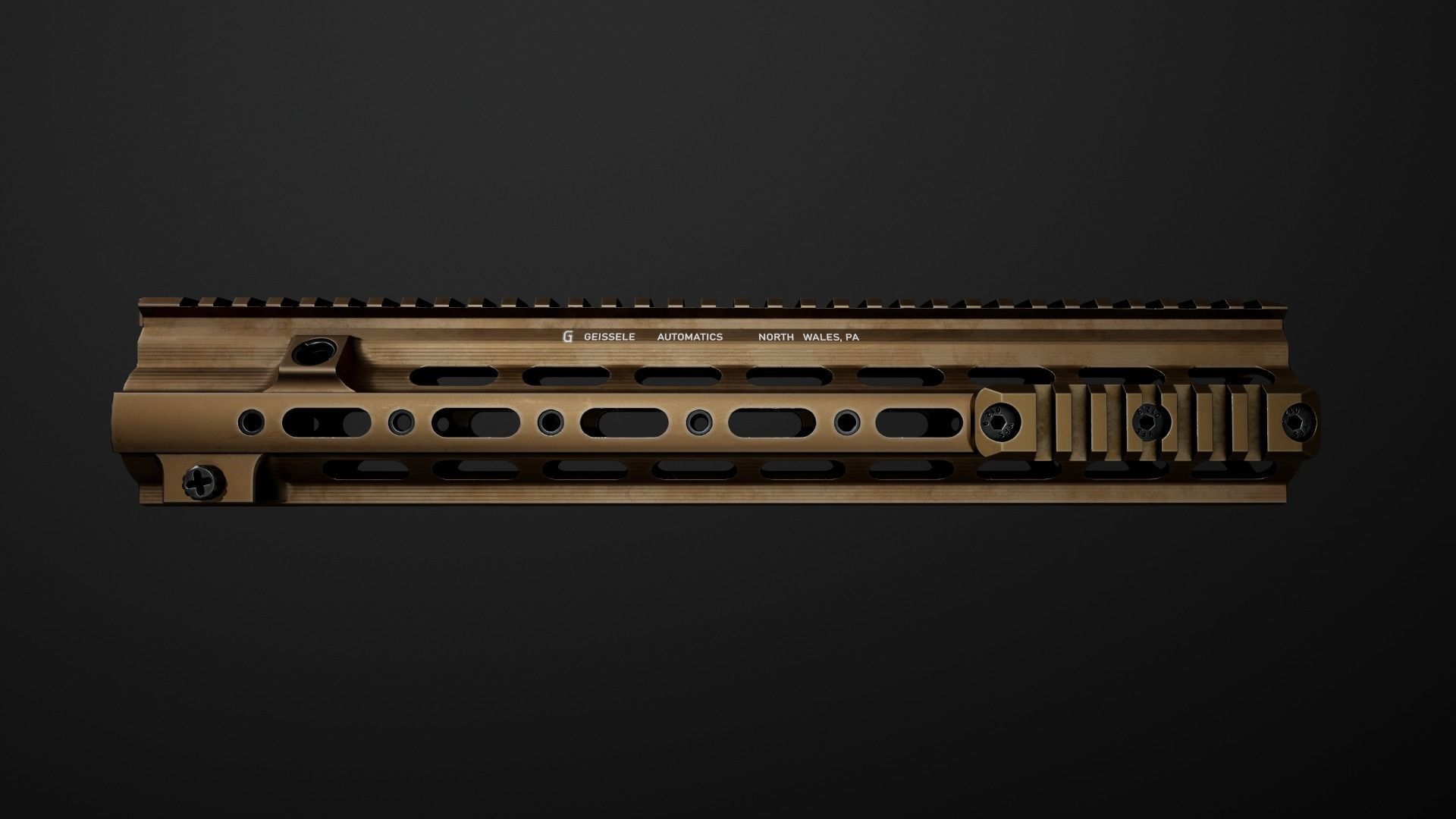 Geissele Super Modular Rail HK416 Handguard Low-poly 3D model_10