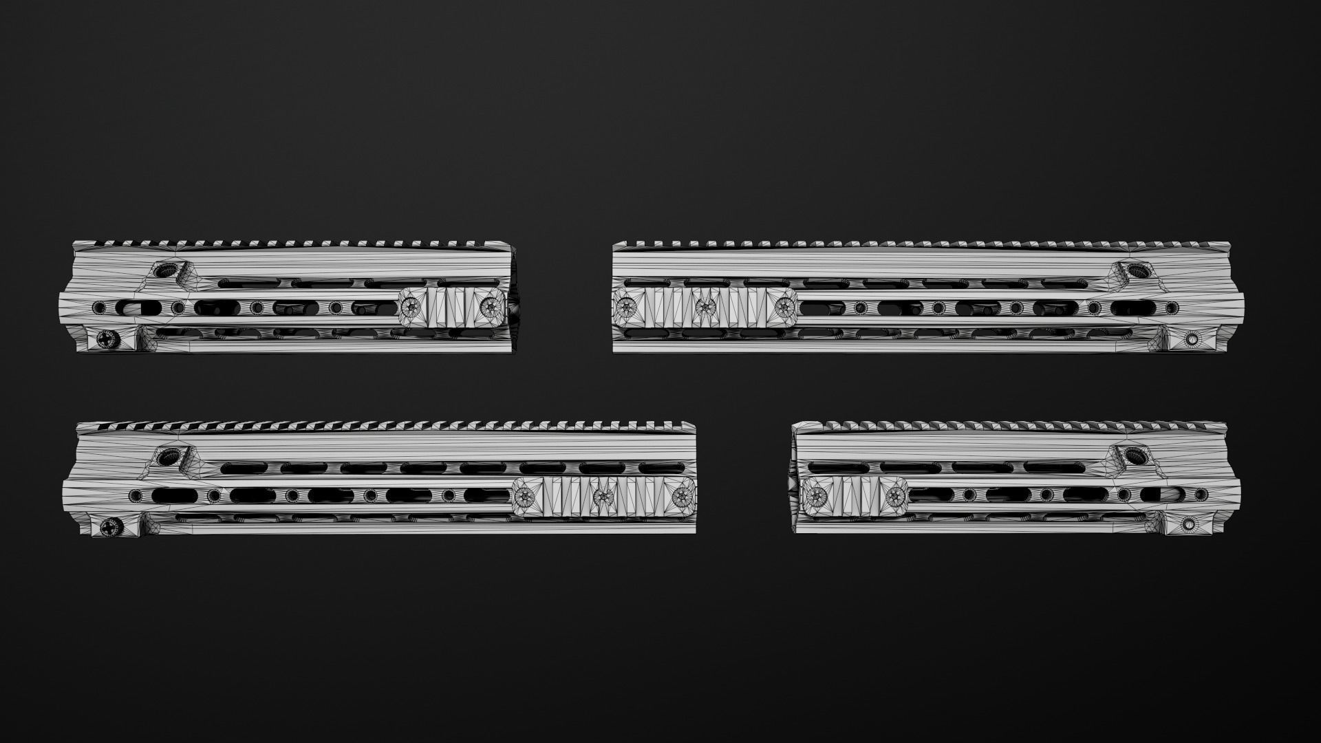 Geissele Super Modular Rail HK416 Handguard Low-poly 3D model_2