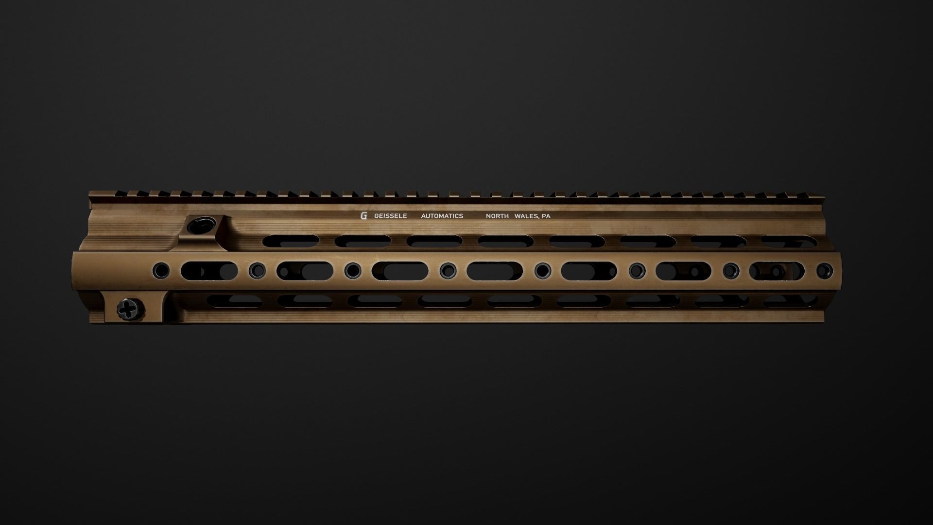 Geissele Super Modular Rail HK416 Handguard Low-poly 3D model_9