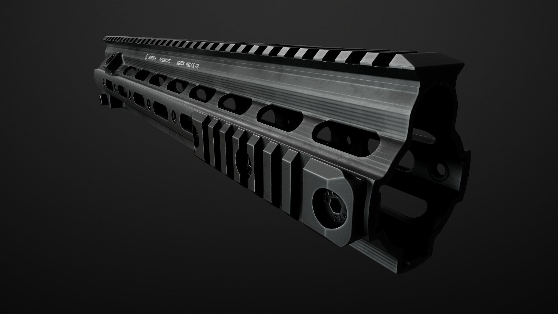 Geissele Super Modular Rail HK416 Handguard Low-poly 3D model_16