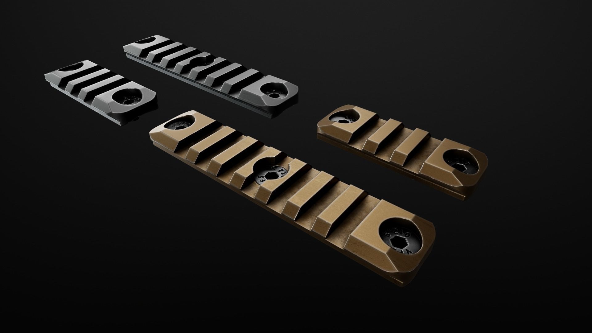 Geissele Super Modular Rail HK416 Handguard Low-poly 3D model_52