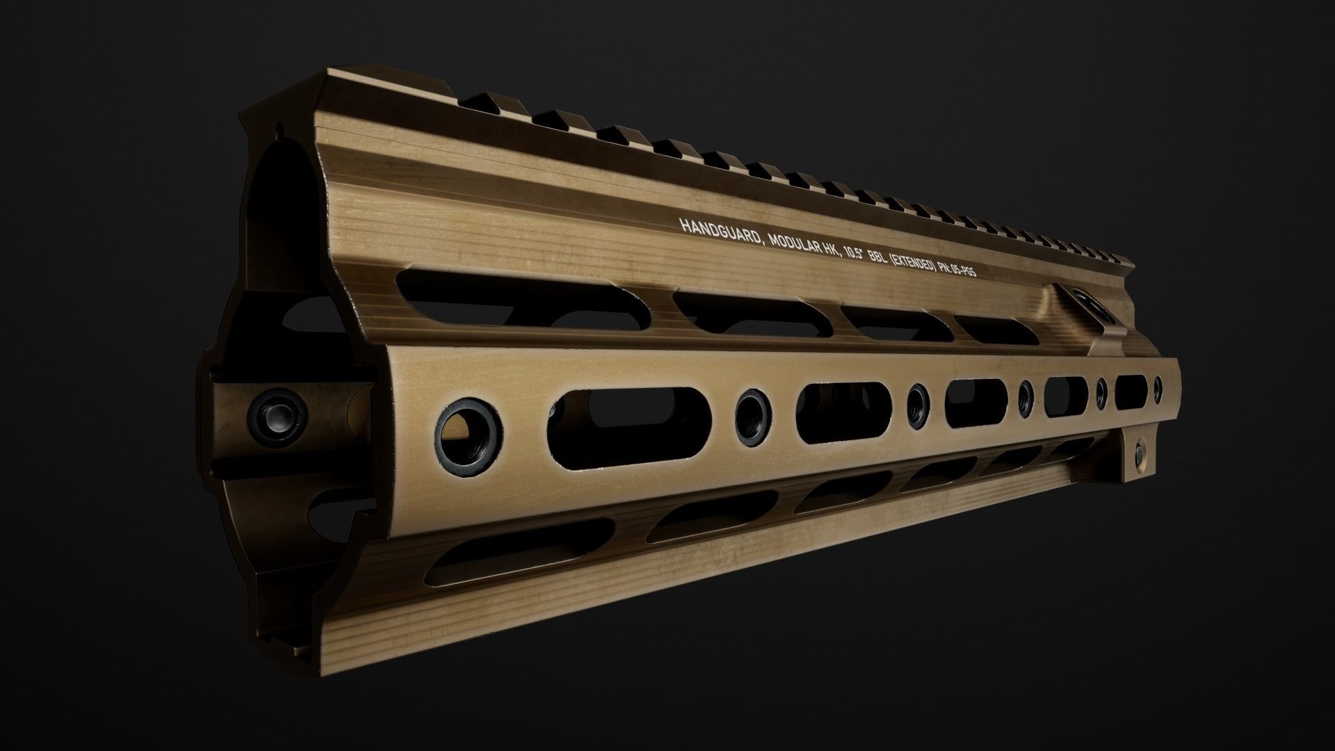 Geissele Super Modular Rail HK416 Handguard Low-poly 3D model_26