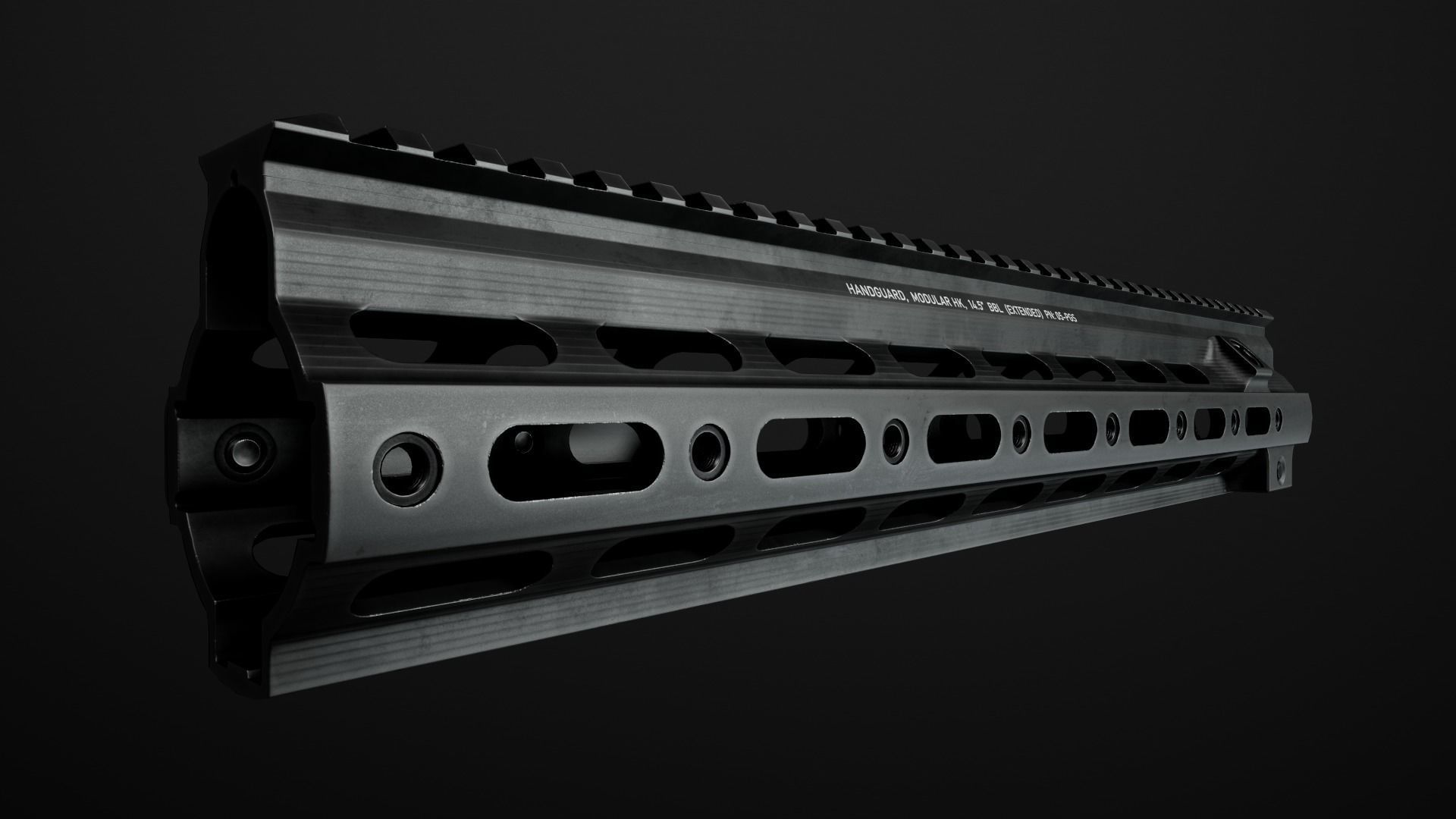 Geissele Super Modular Rail HK416 Handguard Low-poly 3D model_28