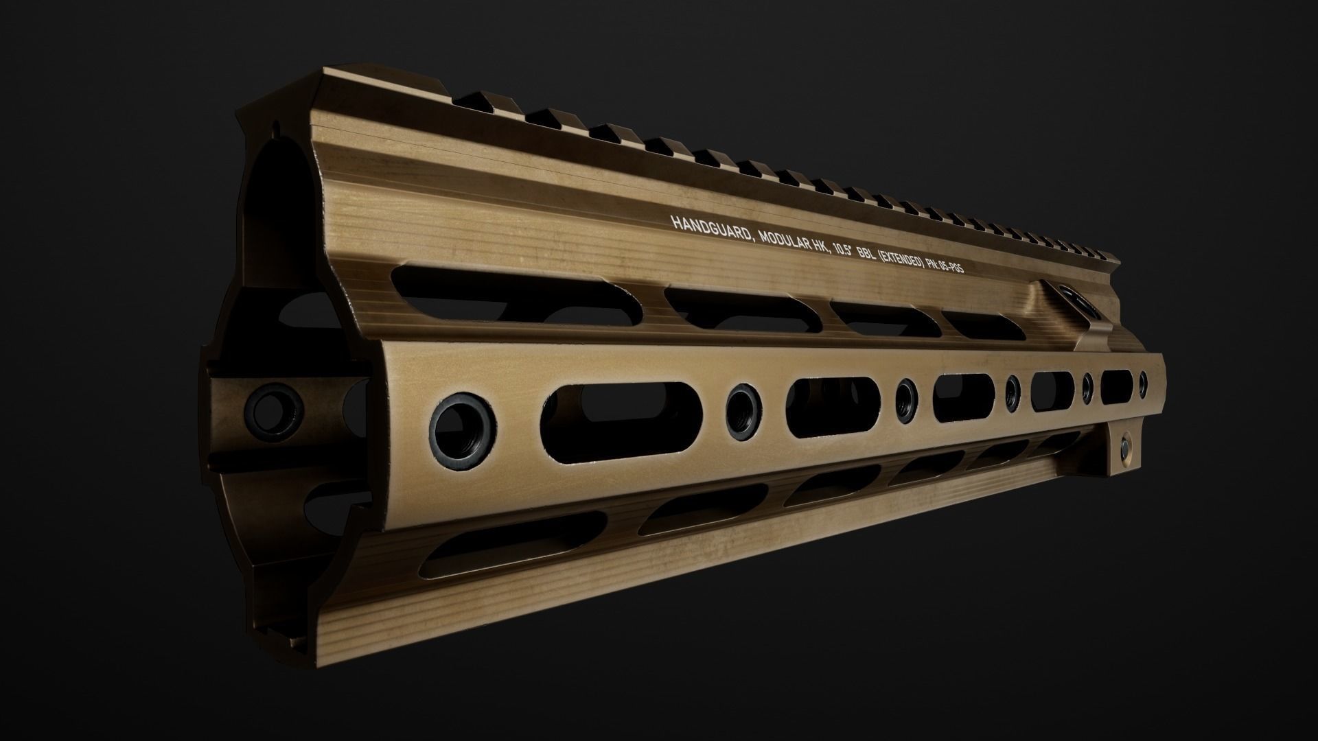 Geissele Super Modular Rail HK416 Handguard Low-poly 3D model_25