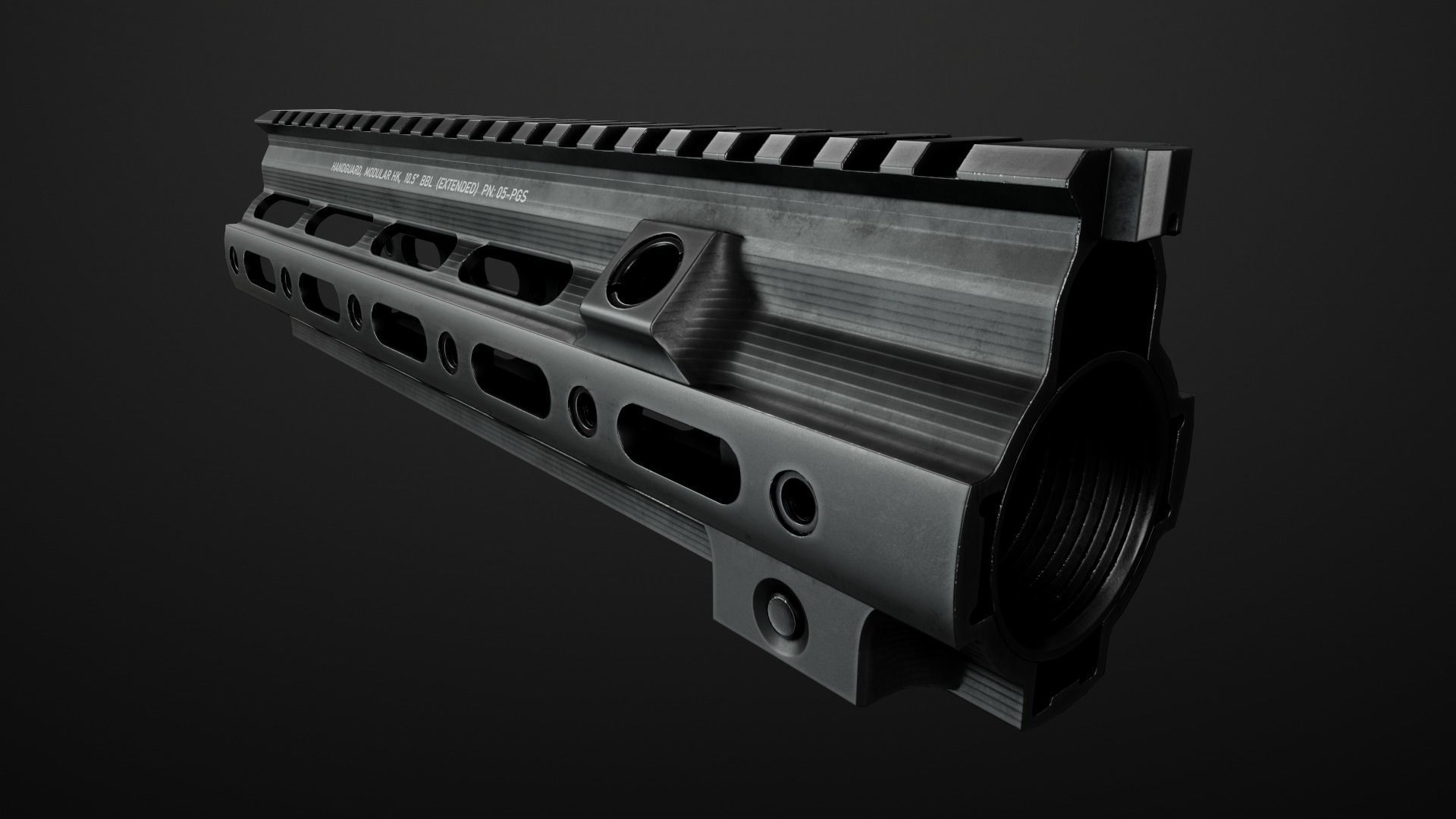 Geissele Super Modular Rail HK416 Handguard Low-poly 3D model_35
