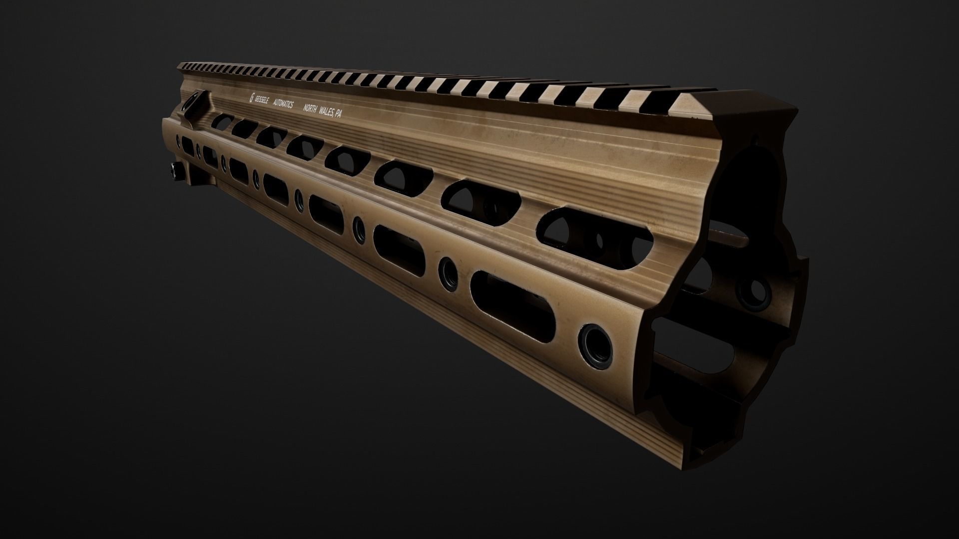 Geissele Super Modular Rail HK416 Handguard Low-poly 3D model_17