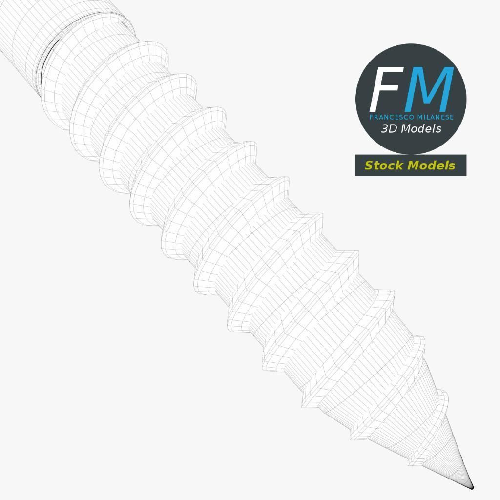 Eye bolt wood thread 3D model_8