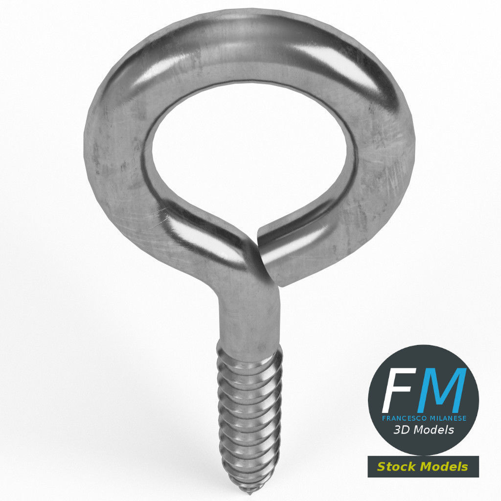 Eye bolt wood thread 3D model_6