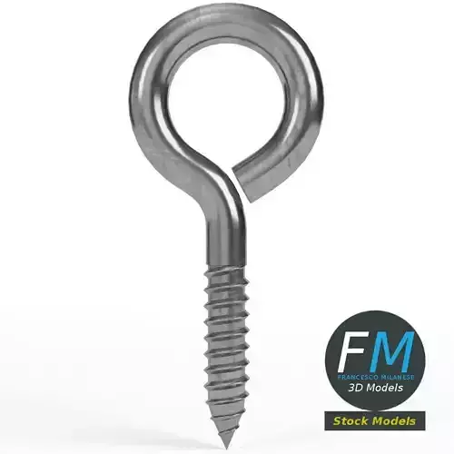 Eye bolt wood thread 3D model