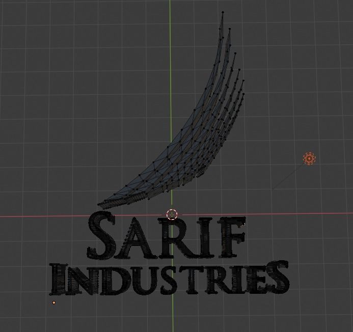 Industries orange letter 3D model_2