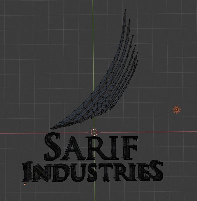 Industries orange letter 3D model_3