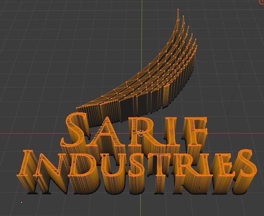 Industries orange letter 3D model_1