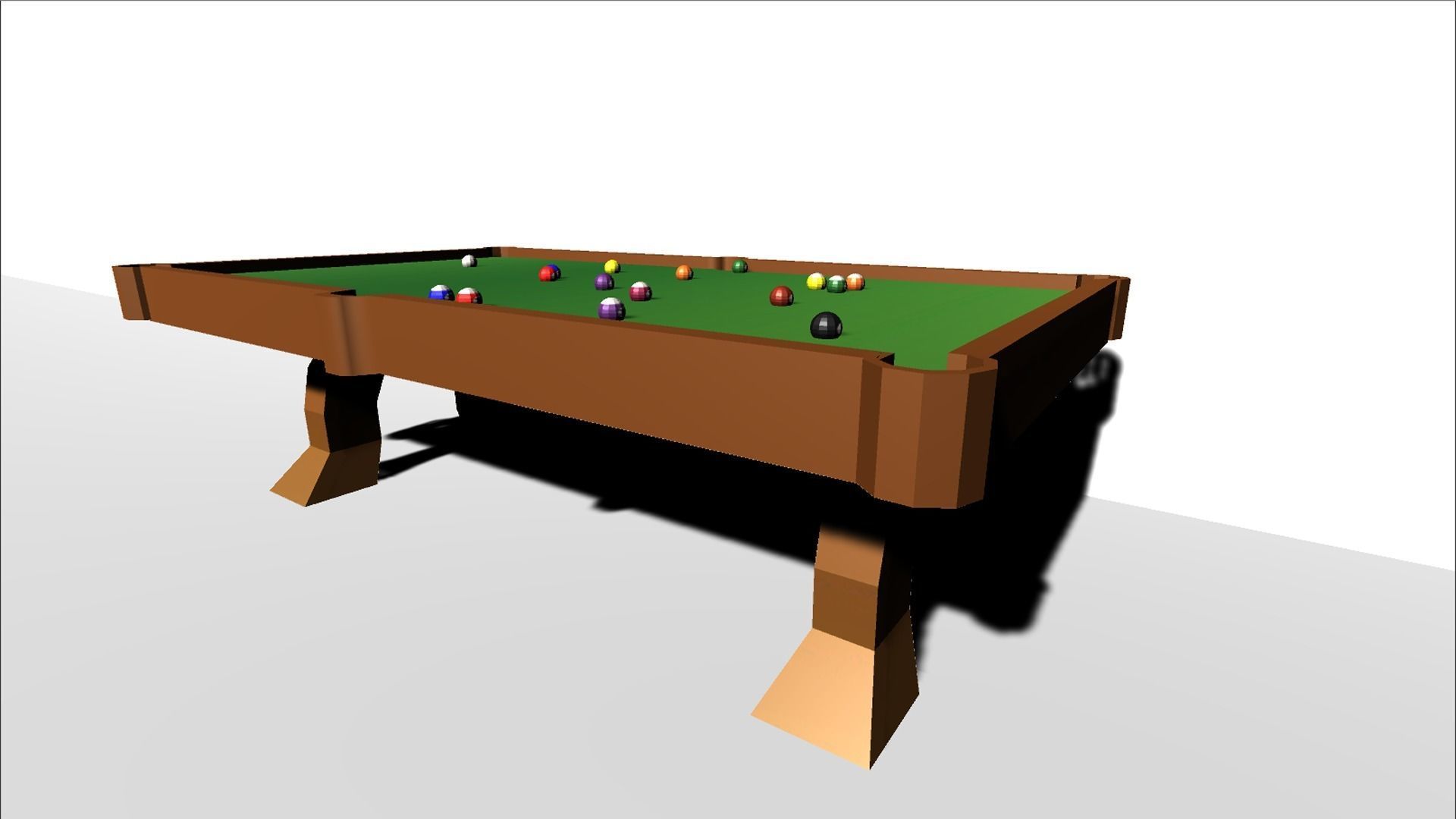 Billiards or pool table Low-poly 3D model_2