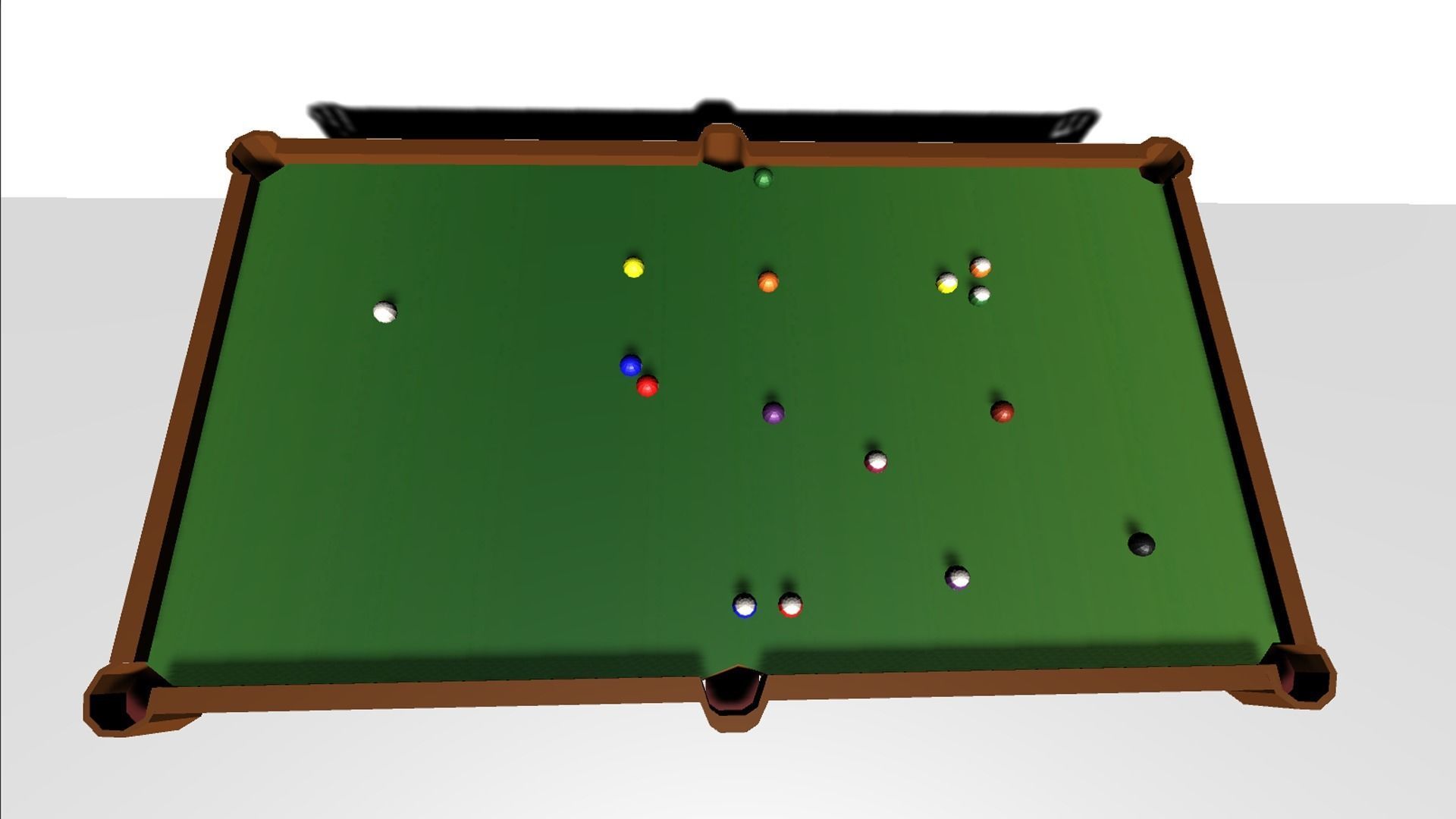 Billiards or pool table Low-poly 3D model_1