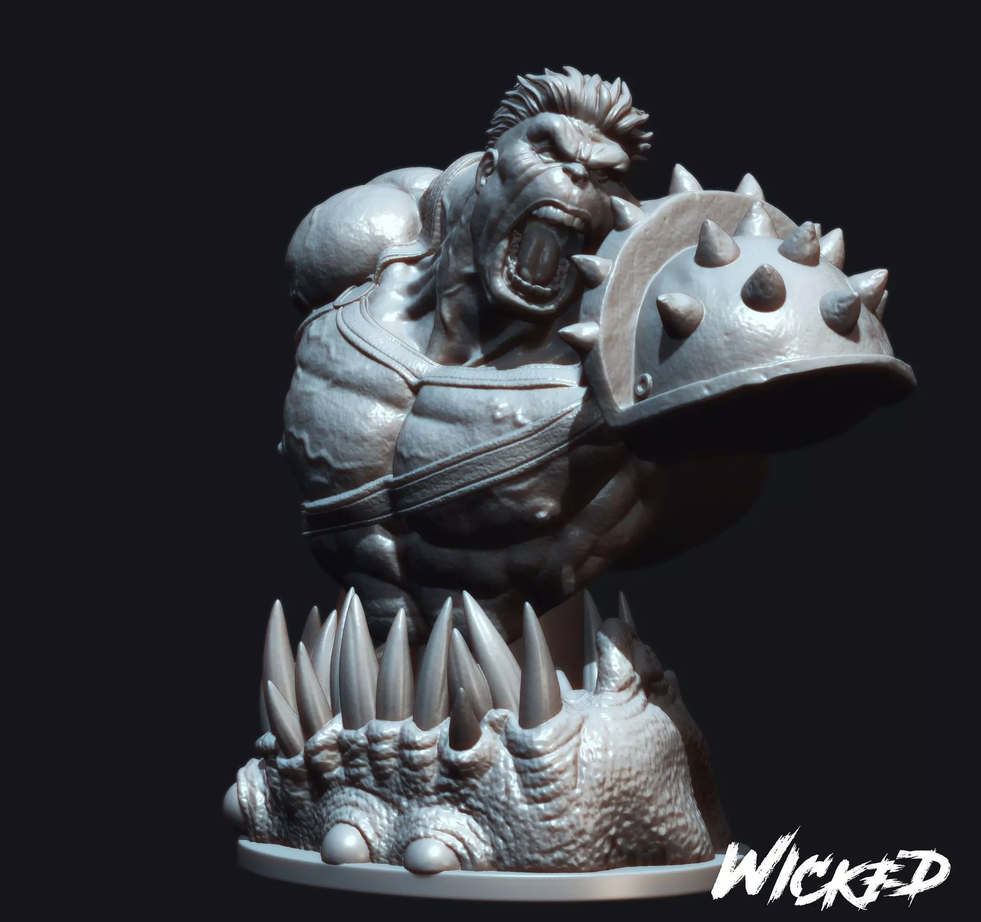 Wicked The Hulk from Planet Hulk Bust Free 3D print model