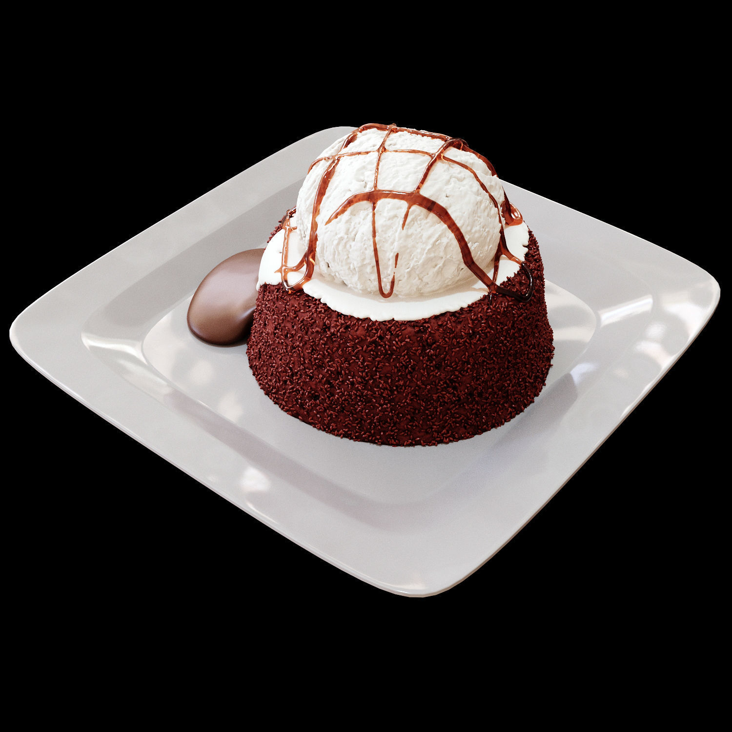 Chocolate Lava Cake 3D model_1