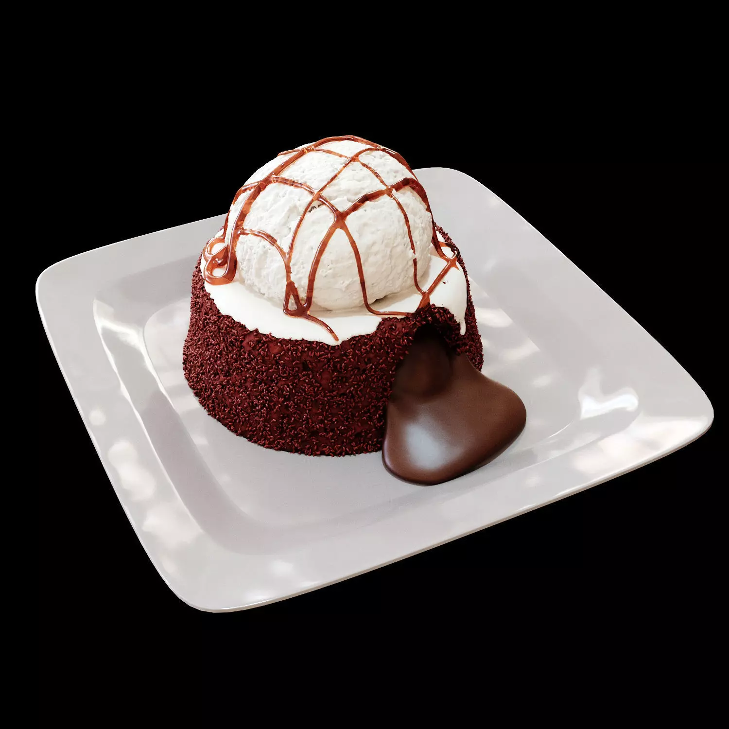 Chocolate Lava Cake 3D model_0