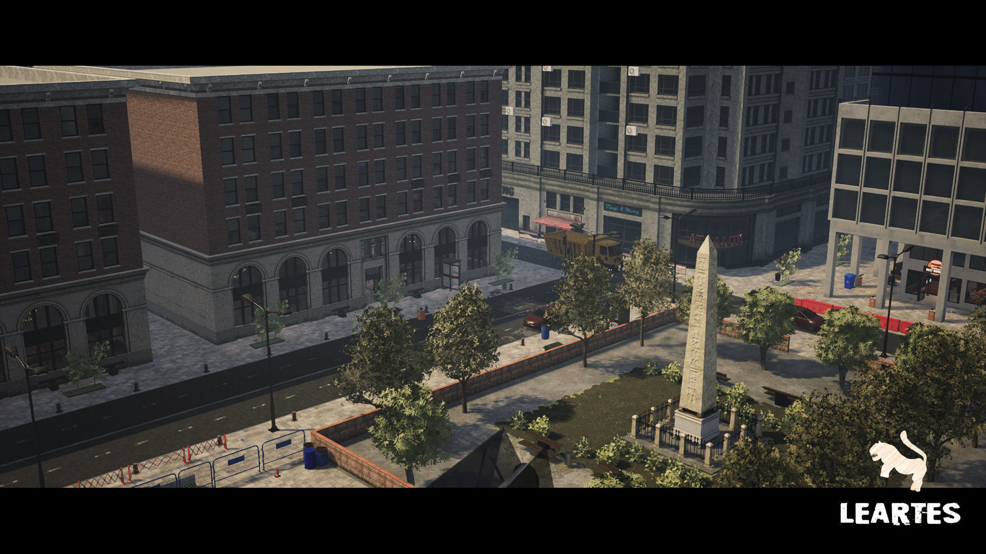 Modern City Downtown with Interiors Megapack - Buildings Low-poly 3D model_11