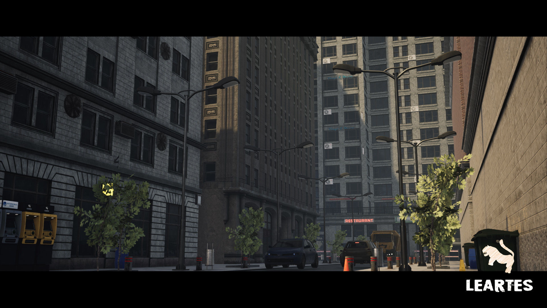 Modern City Downtown with Interiors Megapack - Buildings Low-poly 3D model_10