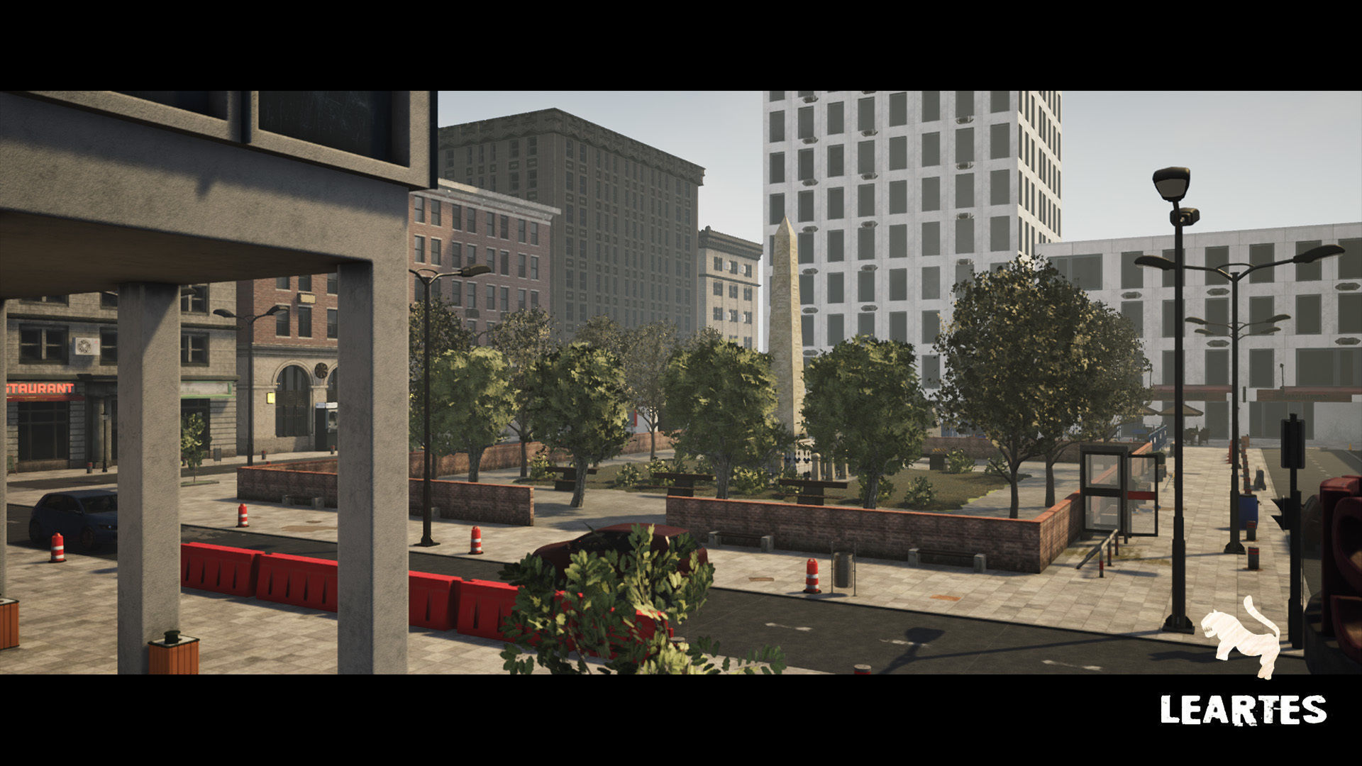 Modern City Downtown with Interiors Megapack - Buildings Low-poly 3D model_4