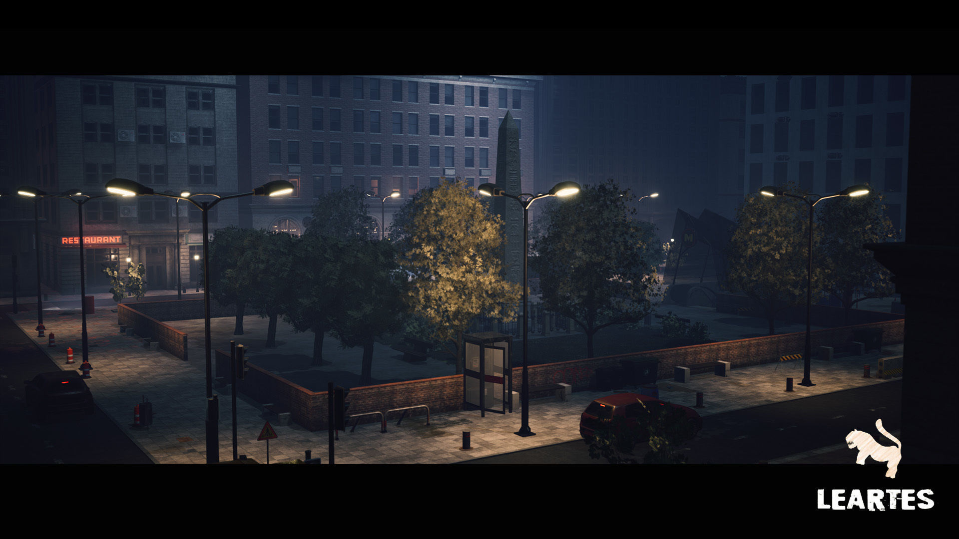 Modern City Downtown with Interiors Megapack - Buildings Low-poly 3D model_23