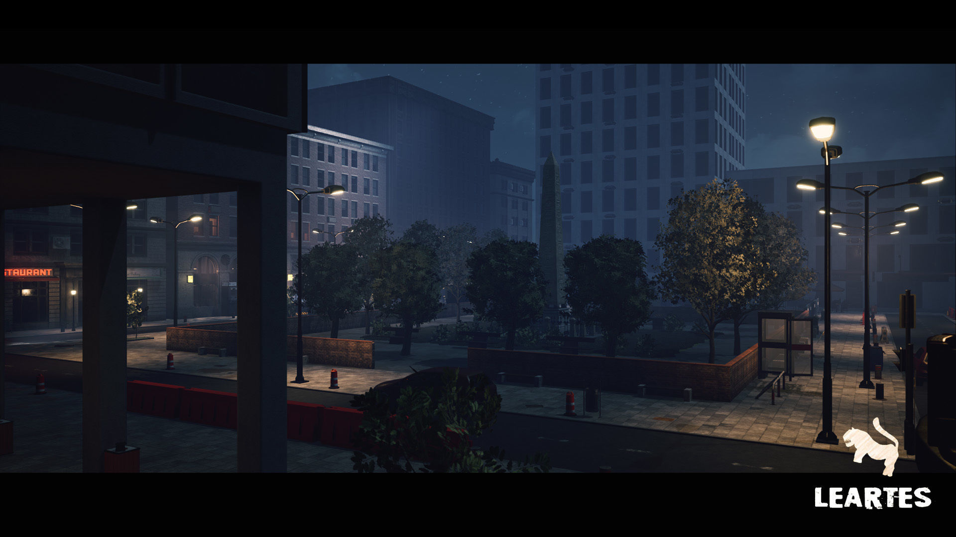 Modern City Downtown with Interiors Megapack - Buildings Low-poly 3D model_25