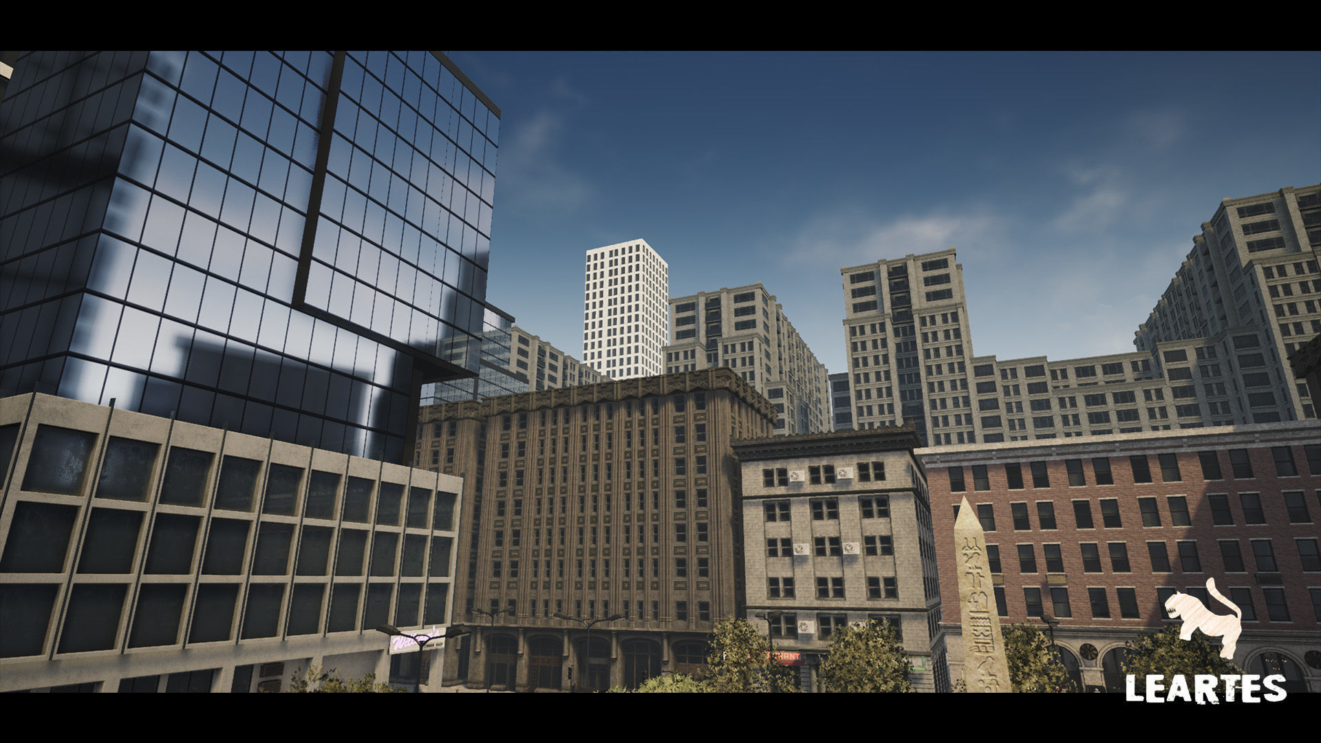 Modern City Downtown with Interiors Megapack - Buildings Low-poly 3D model_7