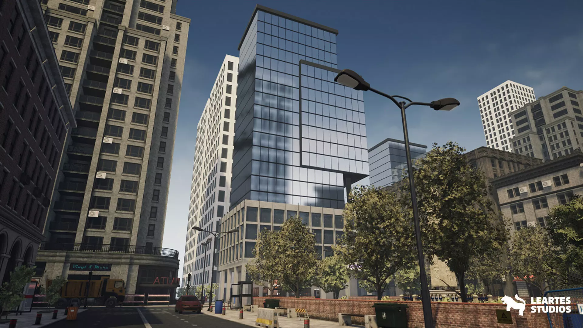 Modern City Downtown with Interiors Megapack - Buildings Low-poly 3D model_0