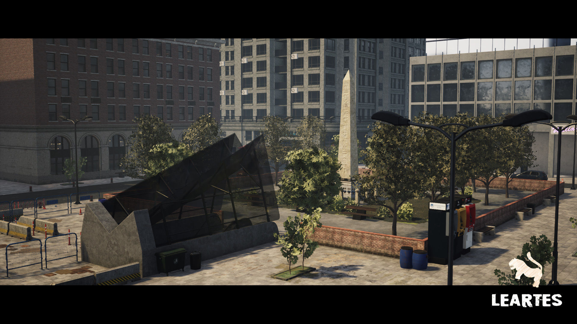 Modern City Downtown with Interiors Megapack - Buildings Low-poly 3D model_6