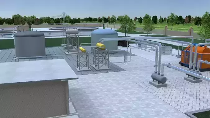 Sewage treatment plant 3D model