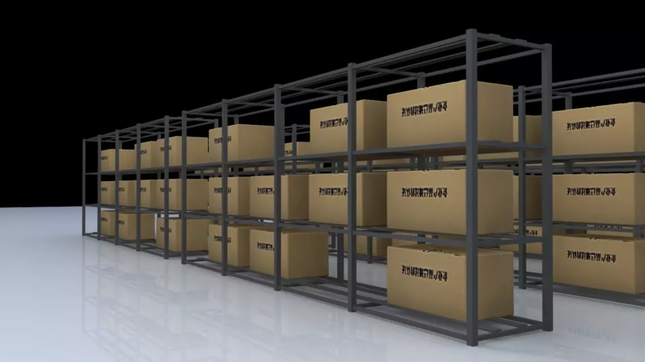 Goods shelves 3D model_0