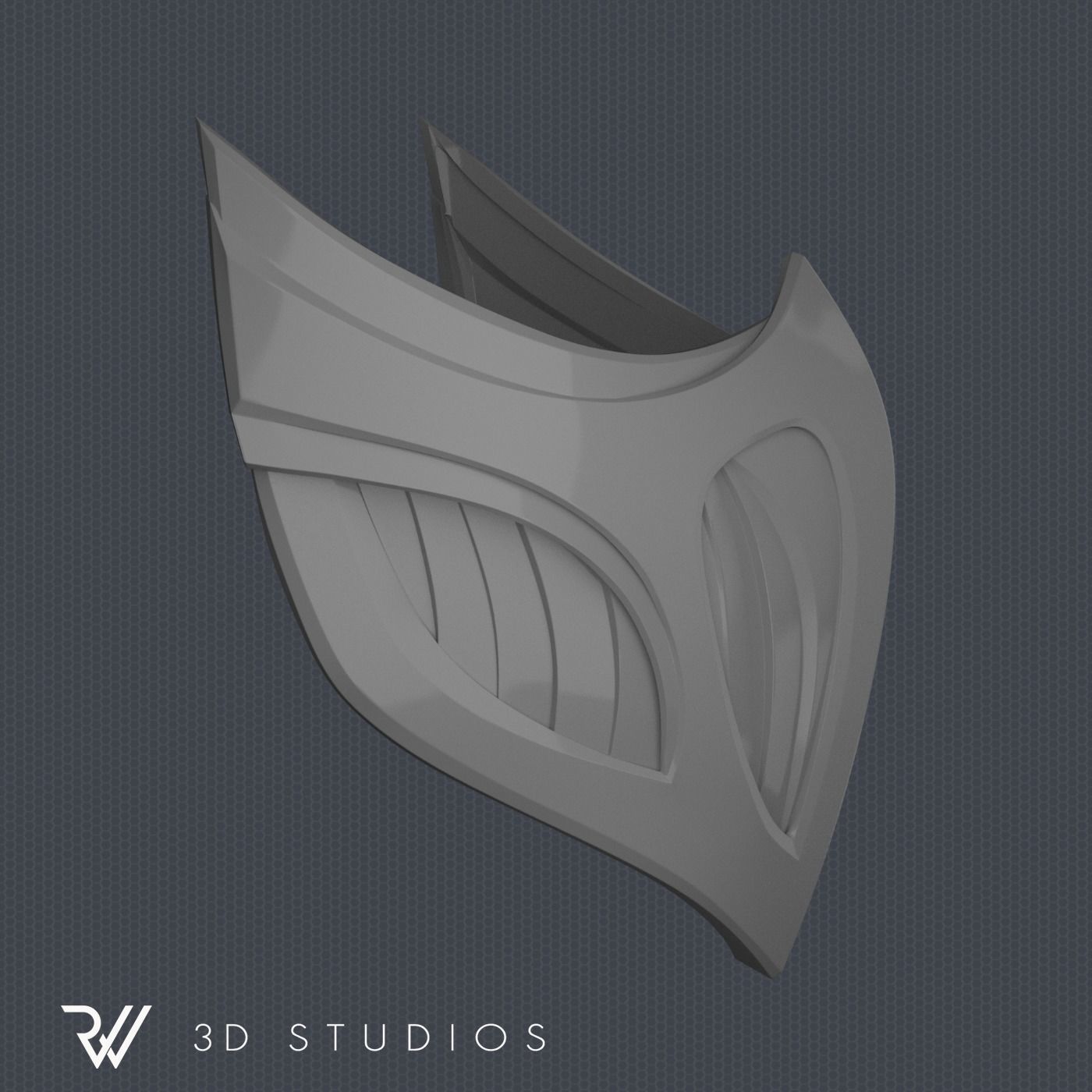 MK11 Scorpion Mask V6 - STL File 3D print model_6