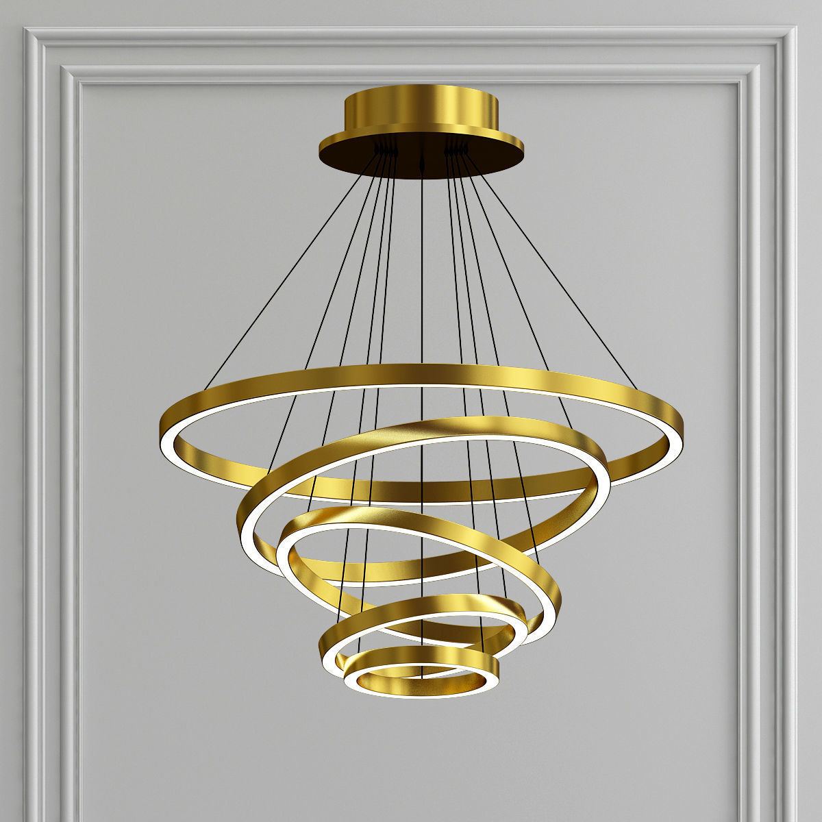 Large Rings led Chandelier 3D model_1