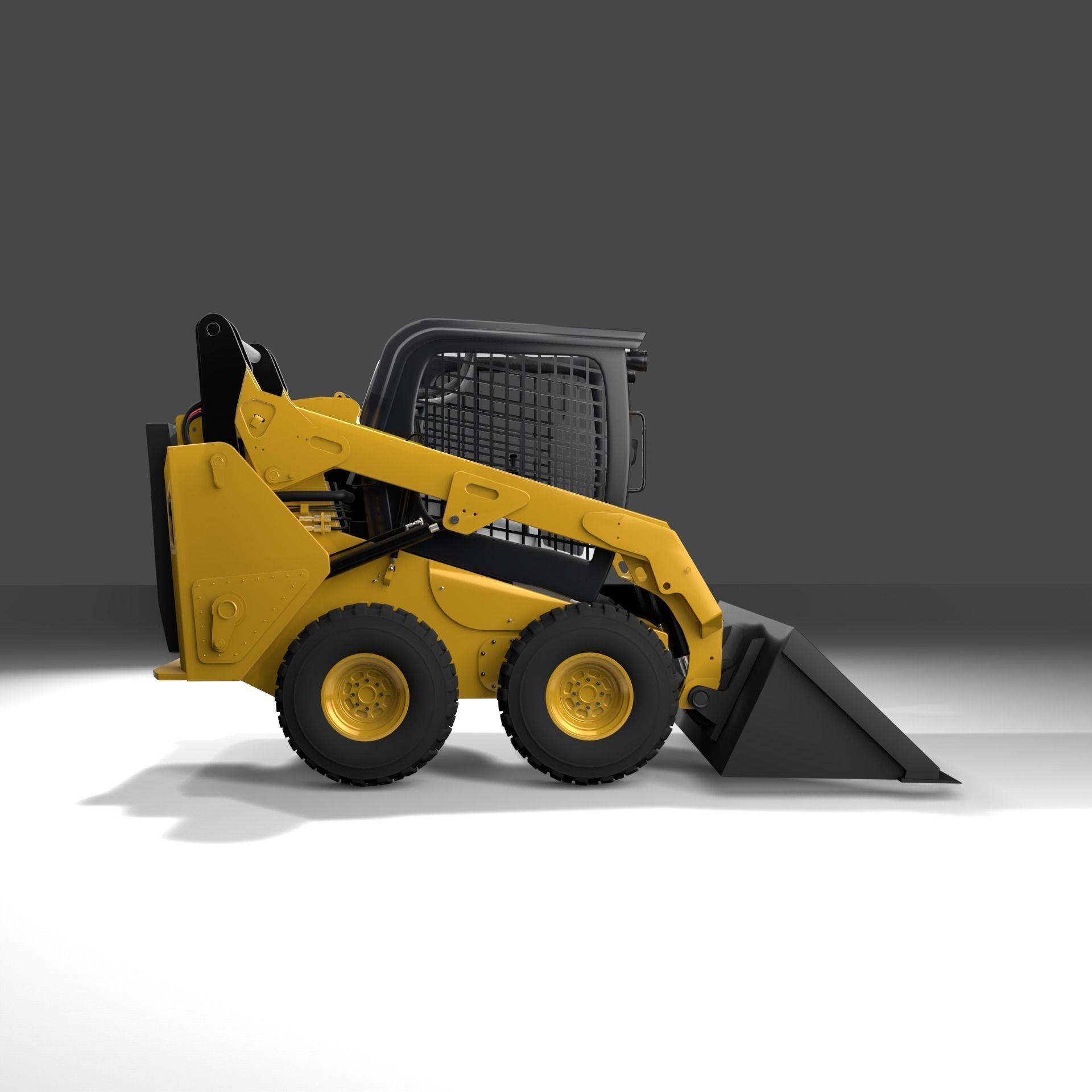 Realistic Skid Steer Loader 3D Model PBR Game Ready Free 3D model_7