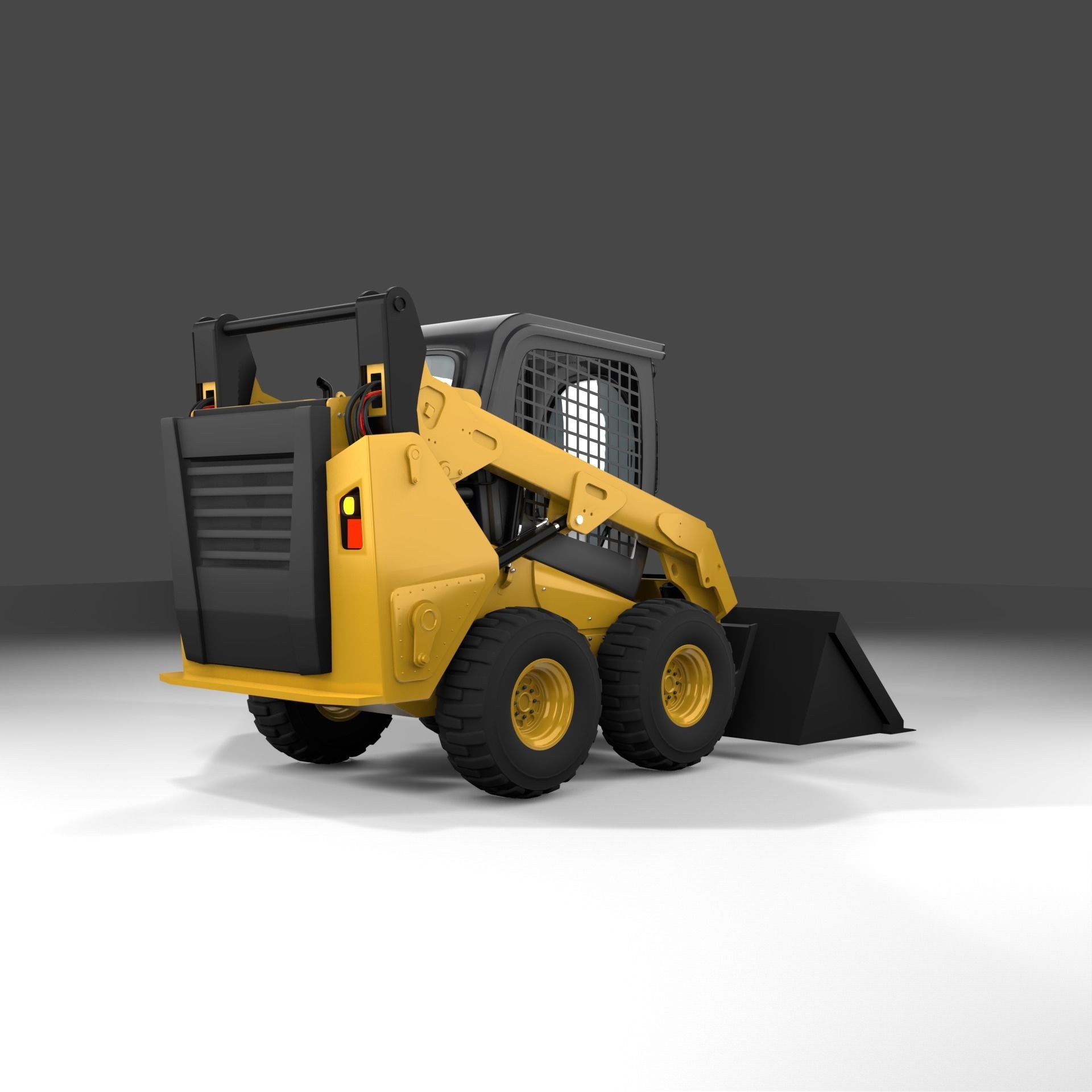 Realistic Skid Steer Loader 3D Model PBR Game Ready Free 3D model_6